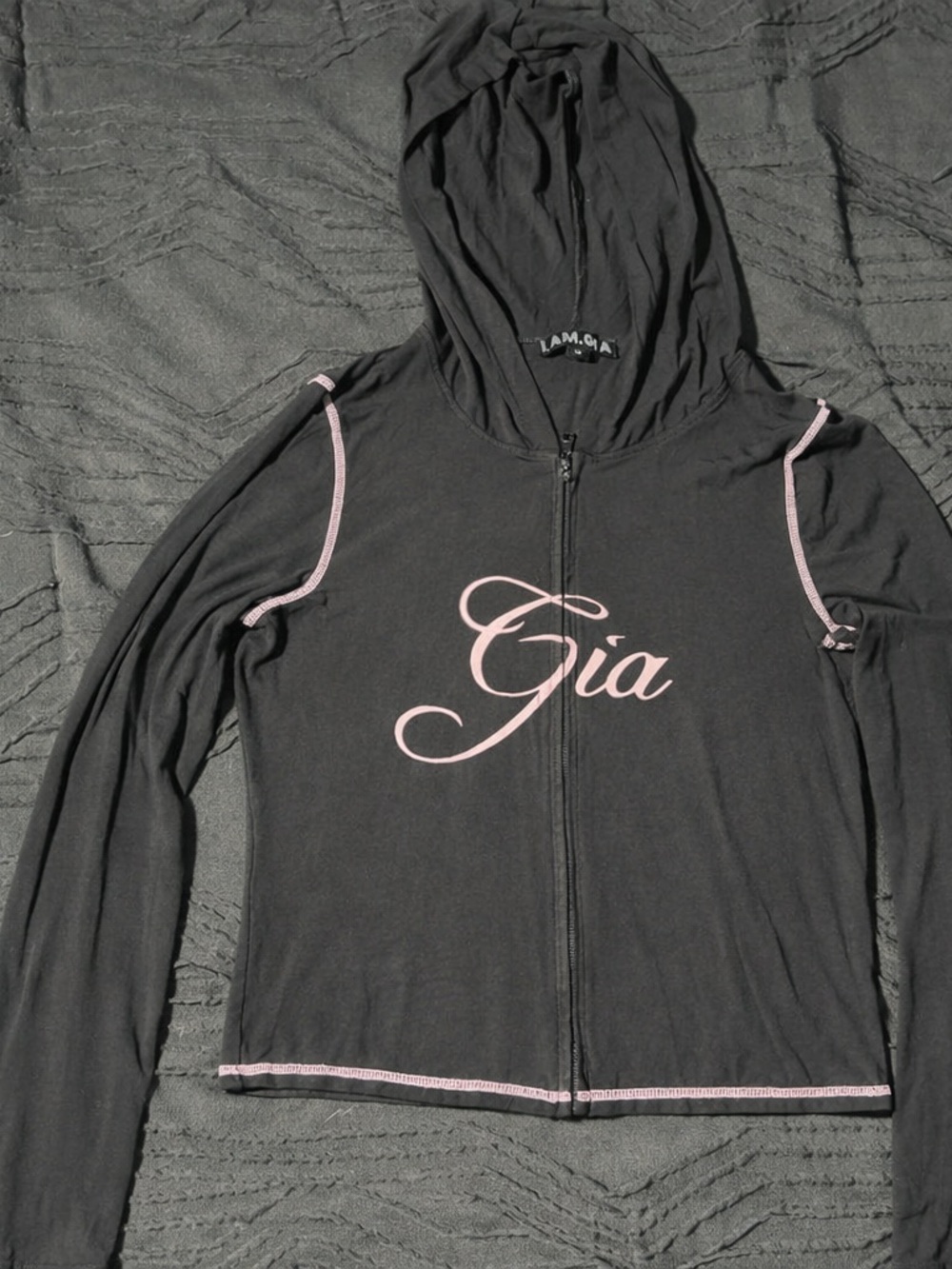 Iamgia Blare Zip-Up Hoodie with Pink Trim